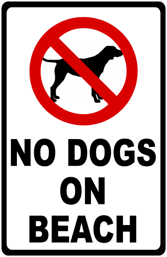 No Dogs on Beach Sign