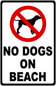 No Dogs Allowed on Beach Sign