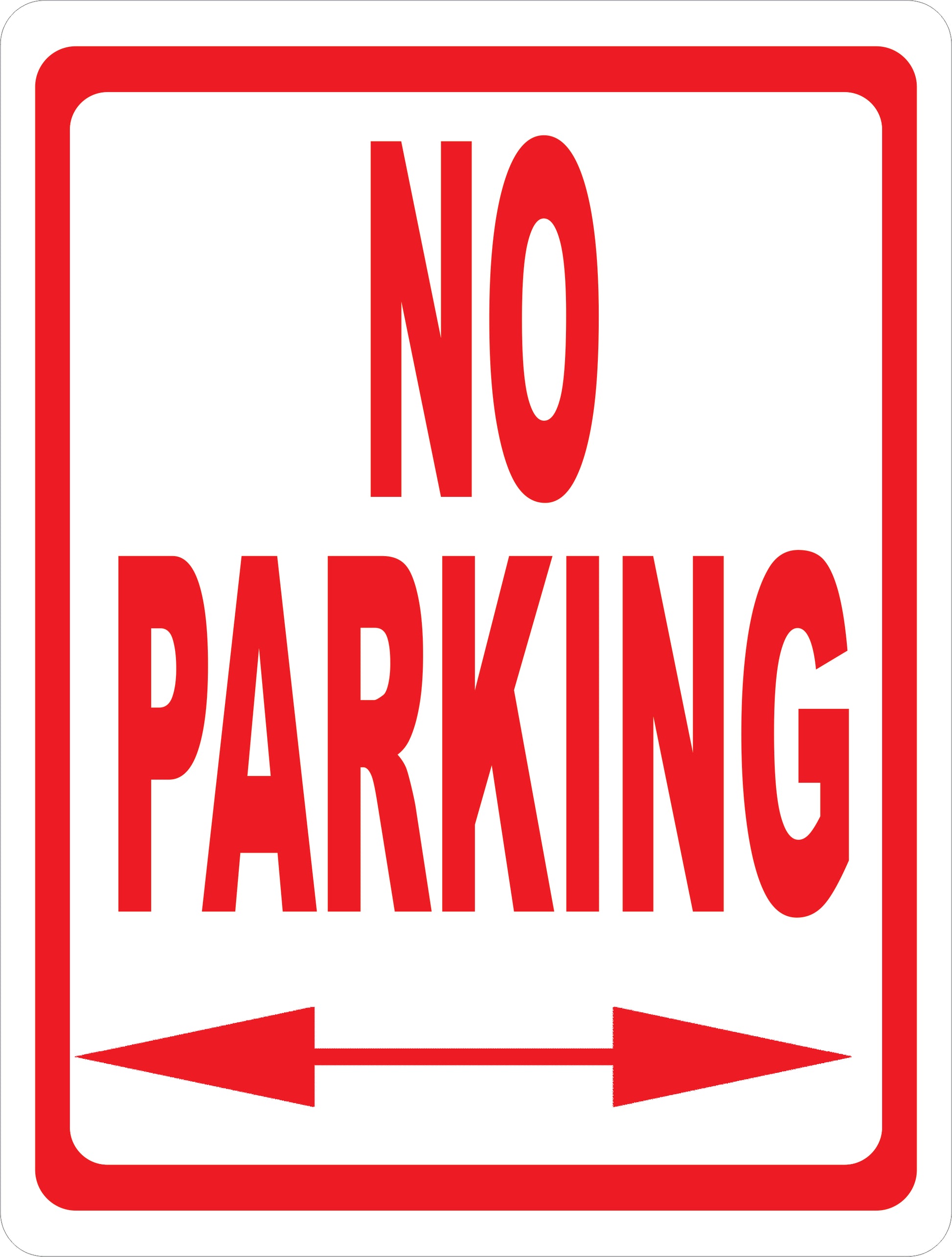 No Parking To Left Or Right Of Sign Sign
