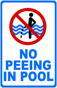 No Peeing in Pool Sign