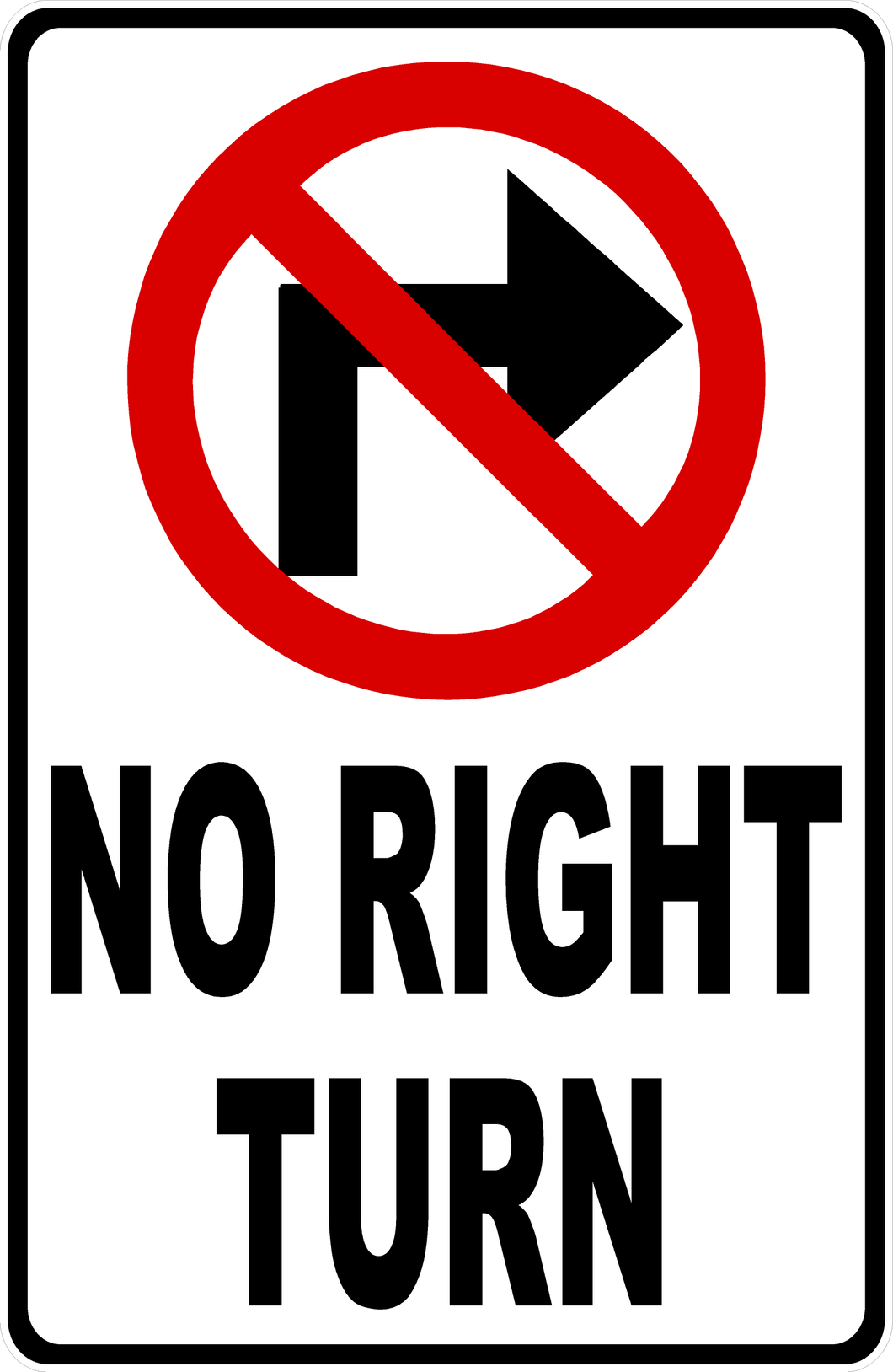 No Right Turn With Symbol Sign