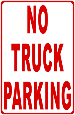 No Truck Parking Sign