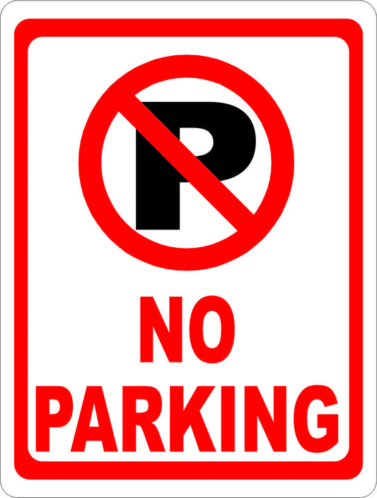 No Parking Sign with Symbol