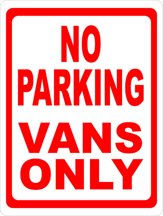 No Parking Vans Only Sign