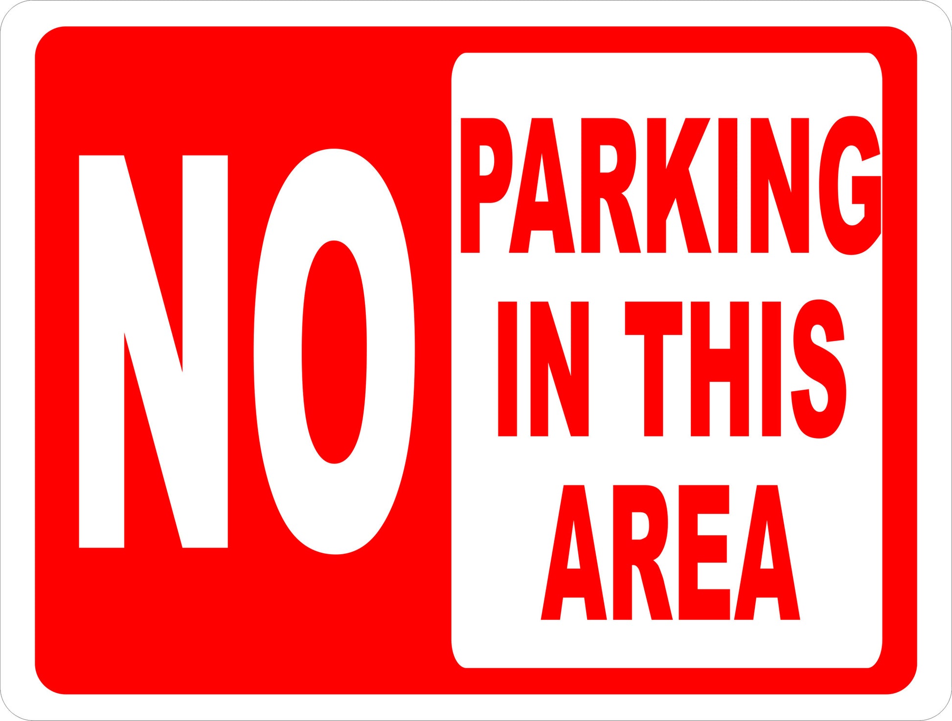 No Parking in This Area Sign