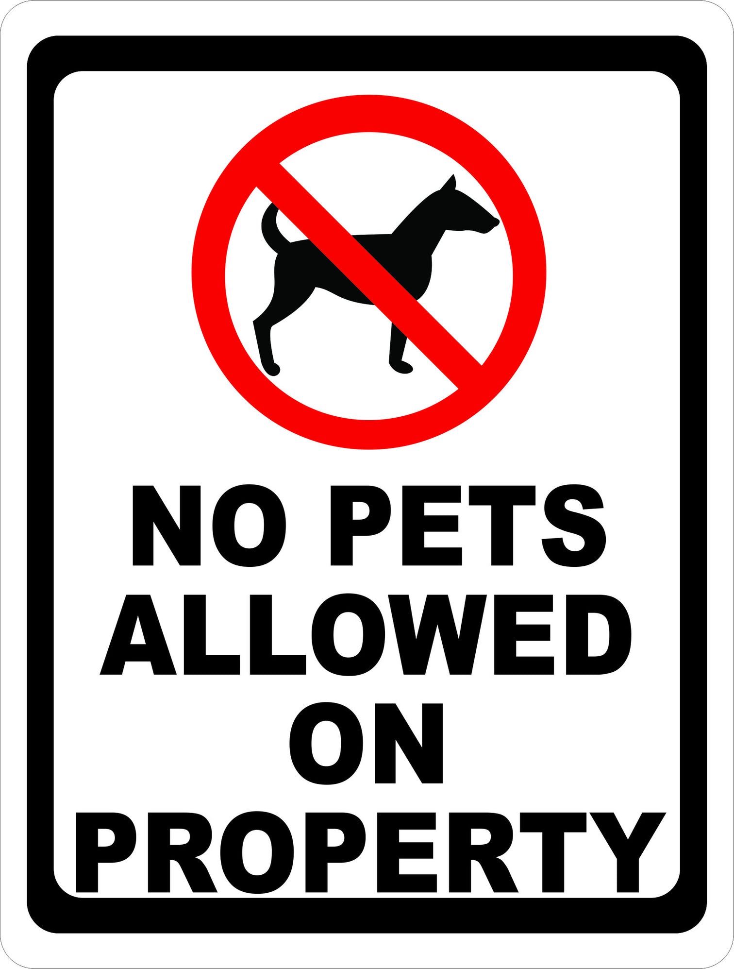 No Pets Allowed on Property Sign Signs by SalaGraphics