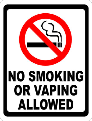 No Smoking or Vaping Allowed Sign - Signs & Decals by SalaGraphics