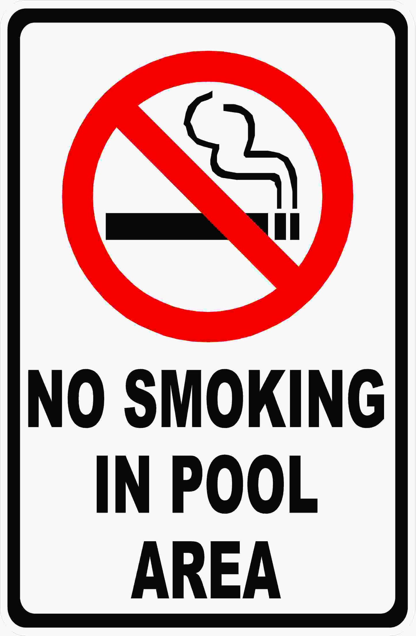 No Smoking in Pool Area Sign by Sala Graphics