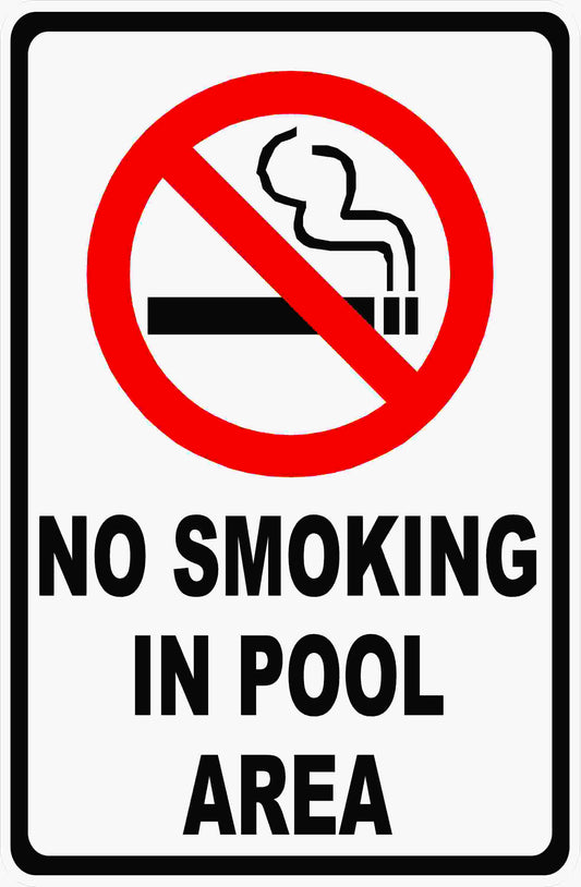 No Smoking in Pool Area Sign by Sala Graphics