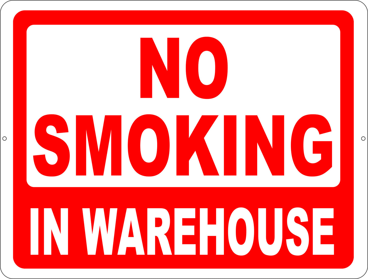 No Smoking in Warehouse Sign