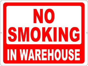 No Smoking in Warehouse Decal - Signs & Decals by SalaGraphics