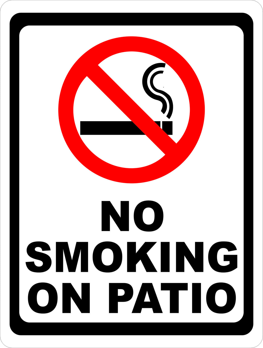 No Smoking on Patio Sign - Signs & Decals by SalaGraphics