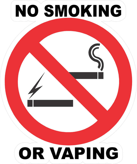 No Smoking or Vaping Decal - Signs & Decals by SalaGraphics