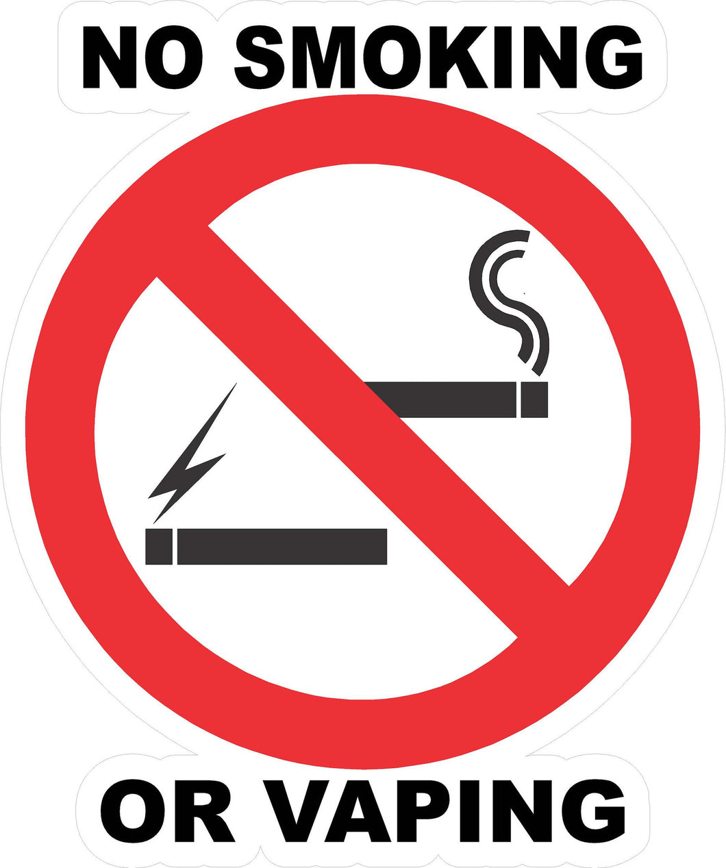 No Smoking or Vaping Decal - Signs & Decals by SalaGraphics