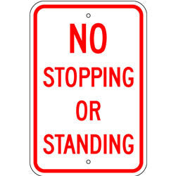 No Stopping or Standing Sign