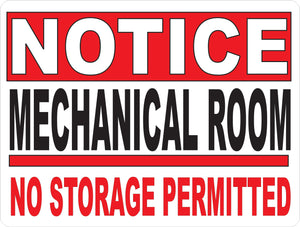Mechanical Room Decal by signs by salagraphics