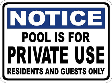 Private Pool Sign