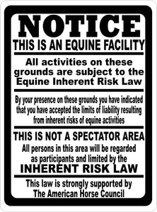 Notice This is a Equine Facility Sign - Signs & Decals by SalaGraphics