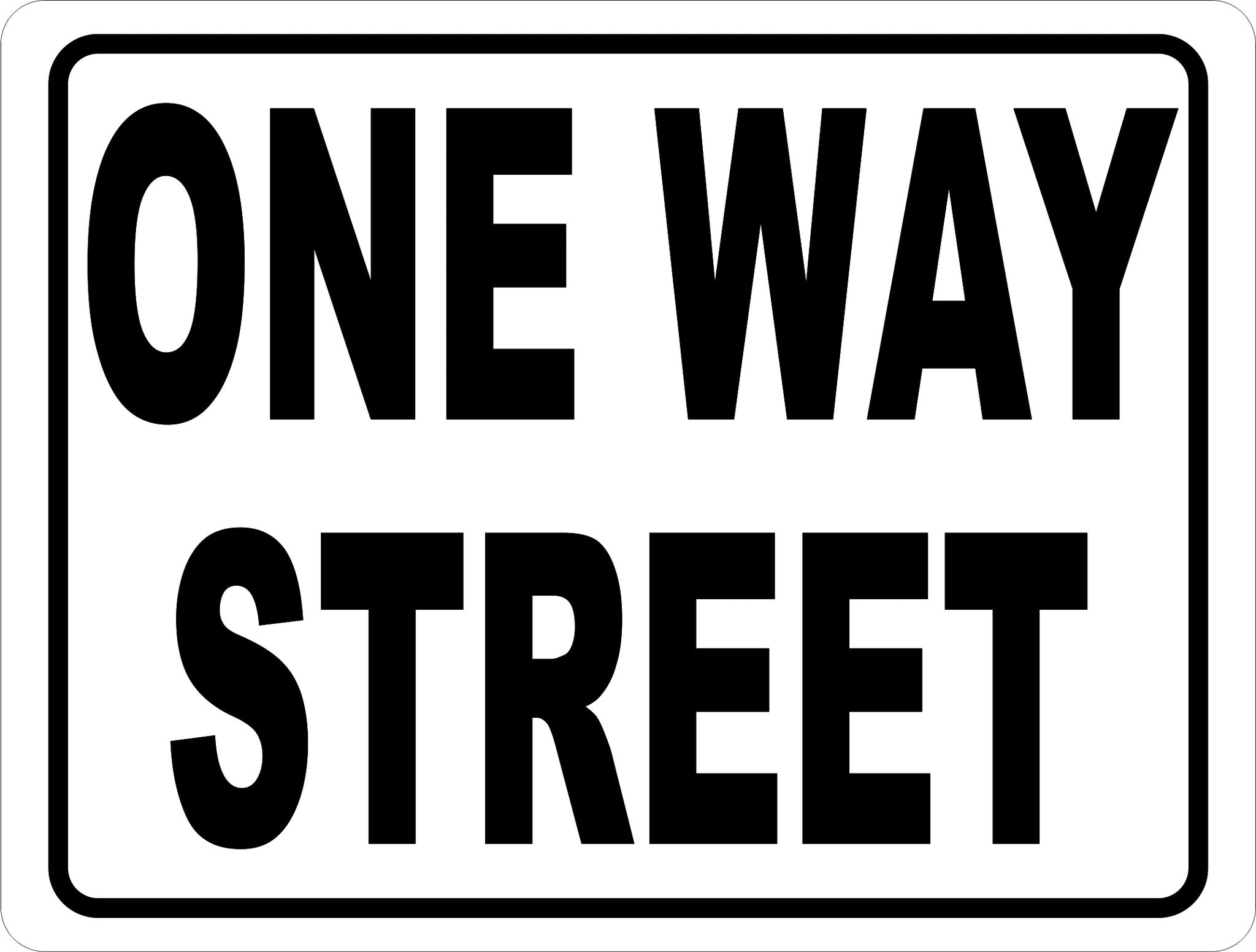 Many Way Sign One Way Street Signs