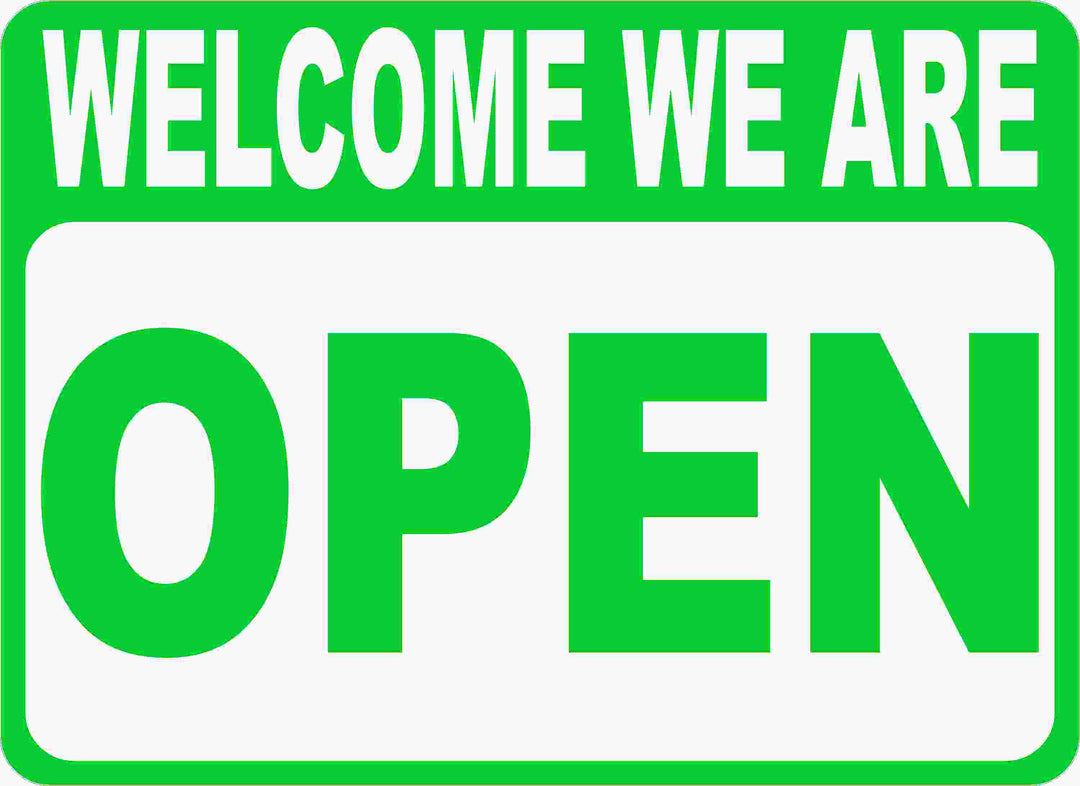 Welcome We Are Open Sorry We Are Closed Two Sided Sign – Signs by ...