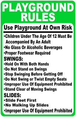 Playground Rules Sign