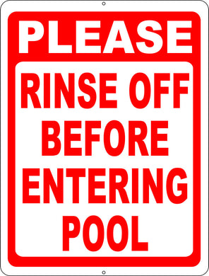 Please Rinse Off Before Entering Pool Sign - Signs & Decals by SalaGraphics