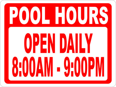 Pool Hours Sign - Signs & Decals by SalaGraphics