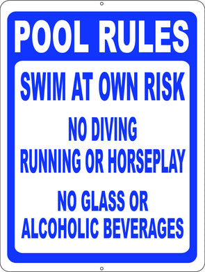 Pool Rules Sign by Sala Graphics