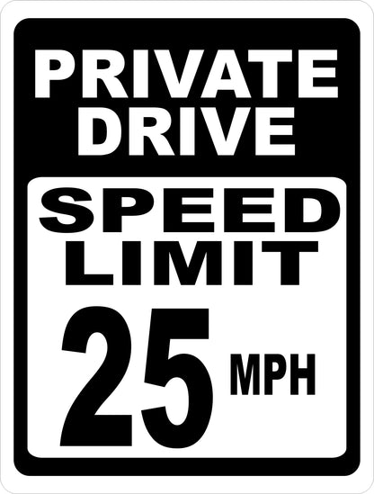 Private Drive Speed Limit (Your Choice) Sign