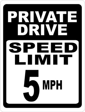 Private Driveway 5 MPH Sign - Signs & Decals by SalaGraphics