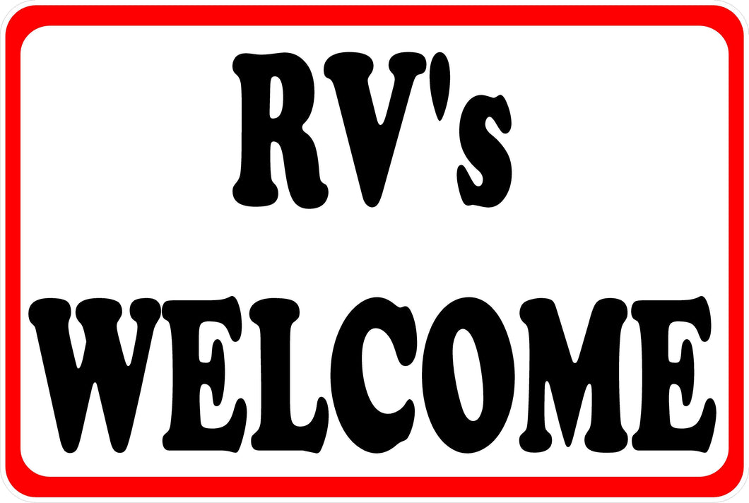 Recreational Vehicles Welcome Sign