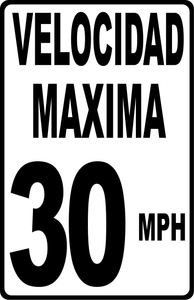 Spanish Speed Limit 30MPH Sign Velocidad Maxima 30 MPH