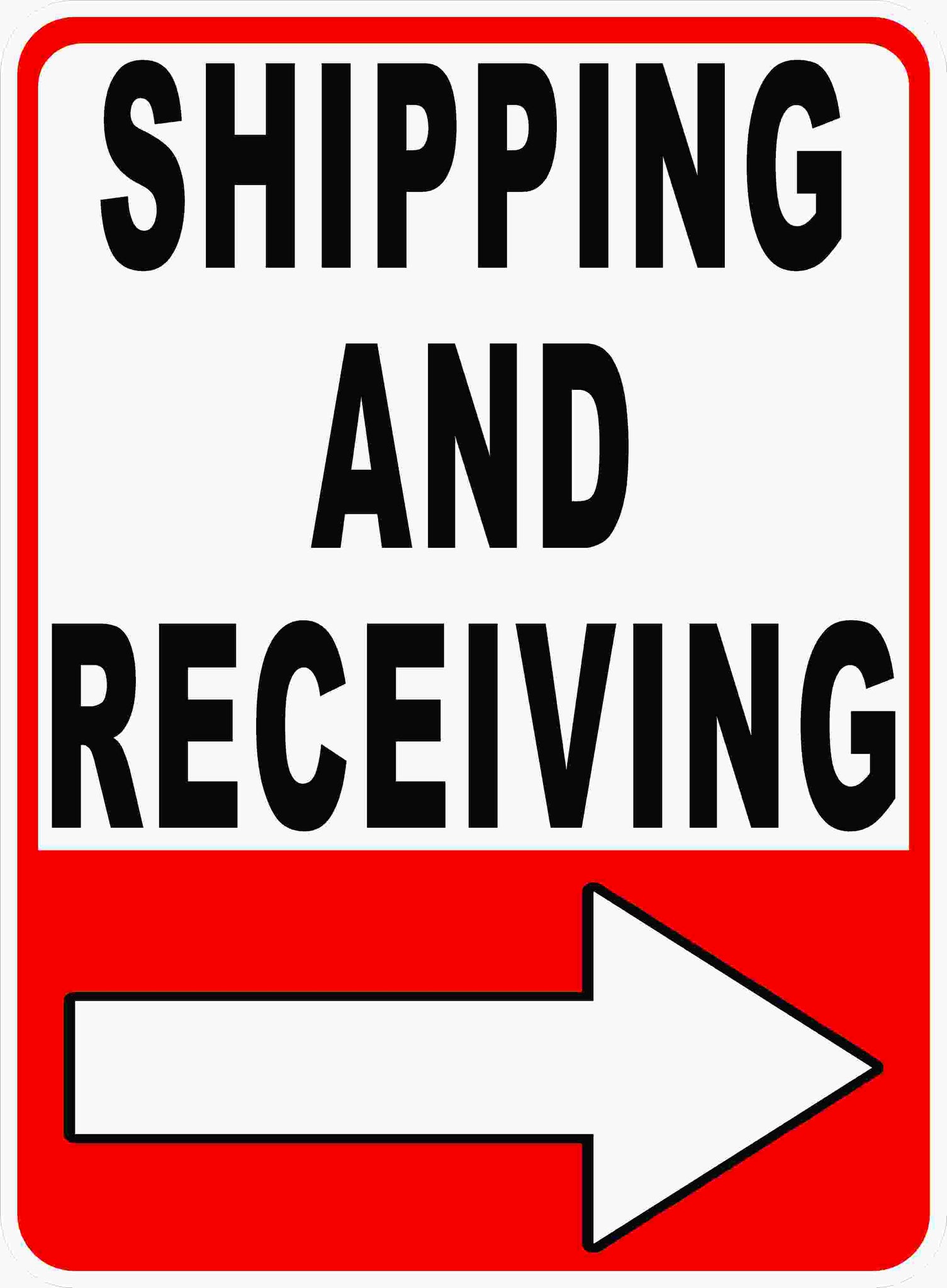 Directional Receiving Signs Shipping and Receiving Sign With Optional Directional Arrow – Signs by ...