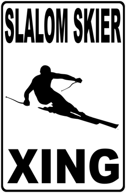 Slalom Skier Xing Sign SNOW