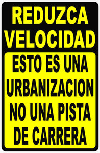 Spanish Slow Down Sign Letrero Reduzca Velocidad