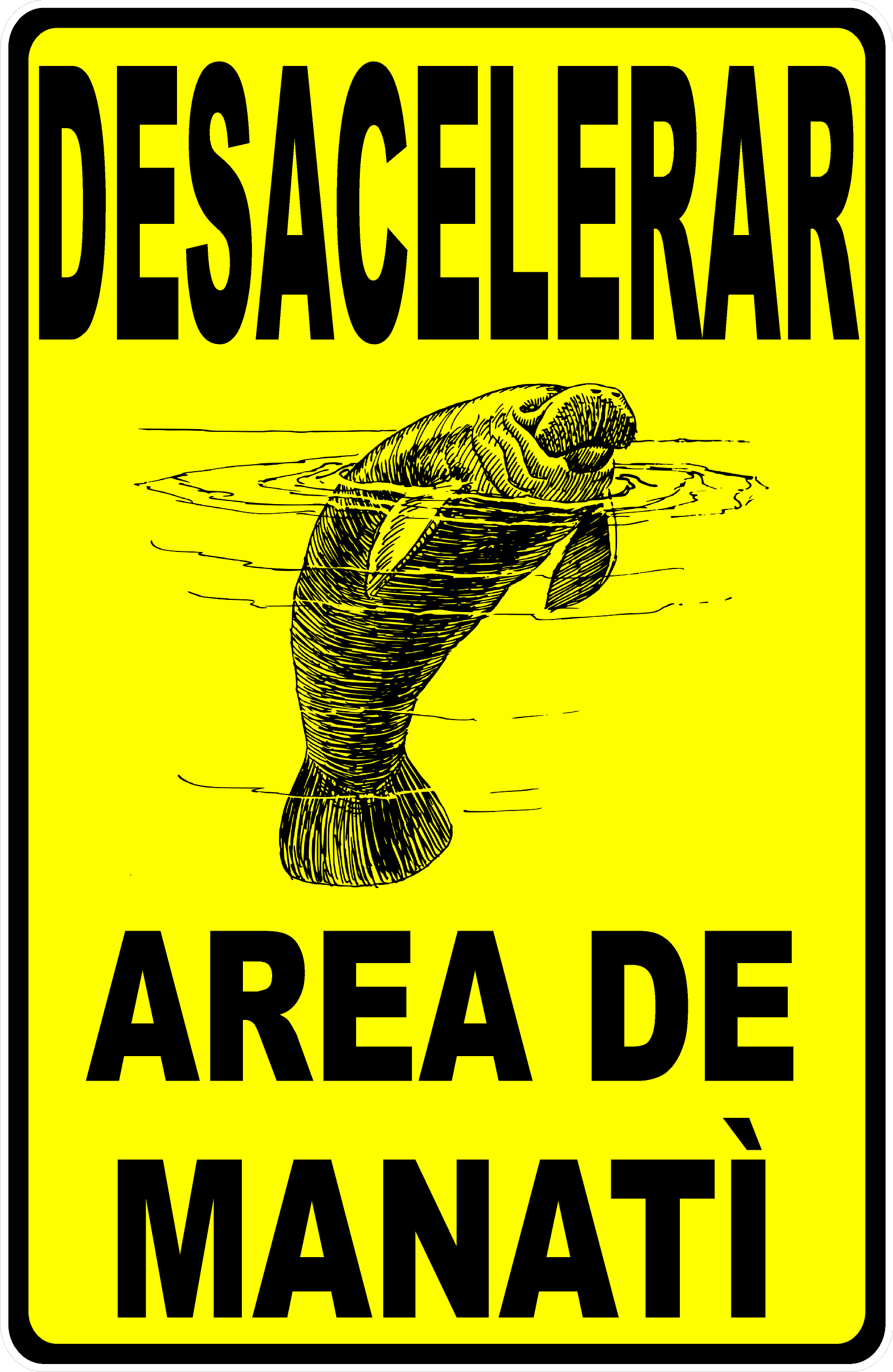 Slow Down Manatee Area Sign Spanish