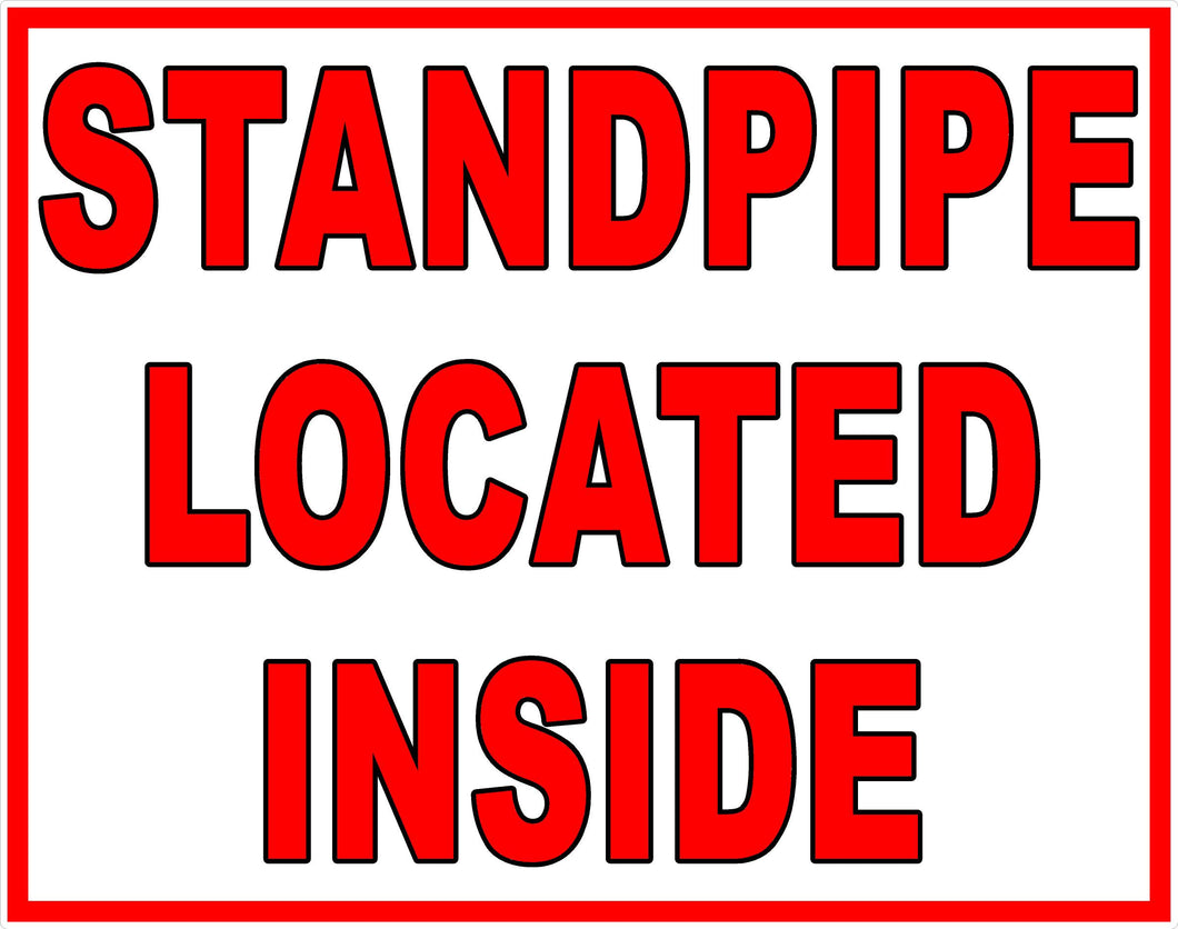 Standpipe Located Inside Decal