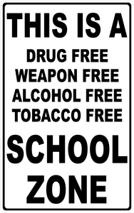 Drug Free School Zone Decal