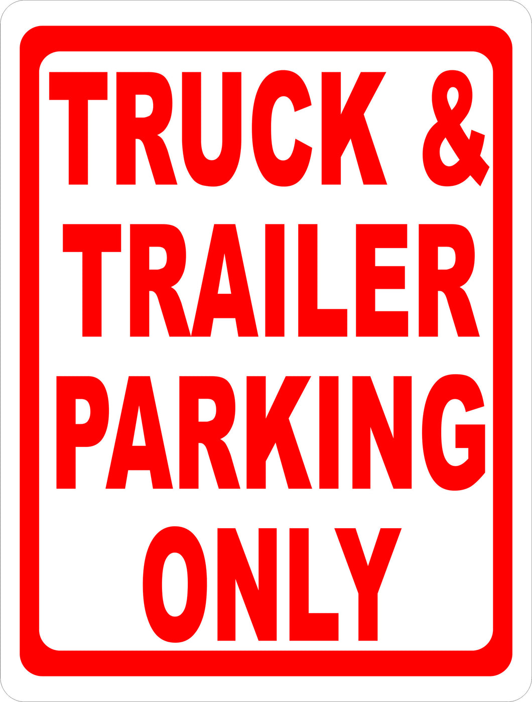 Truck & Trailer Parking Sign