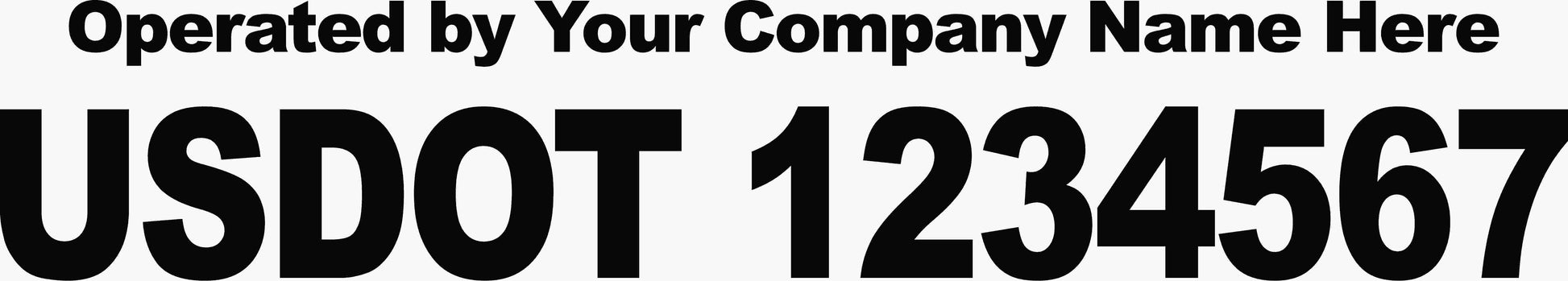 US DOT Vehicle Numbers Decal