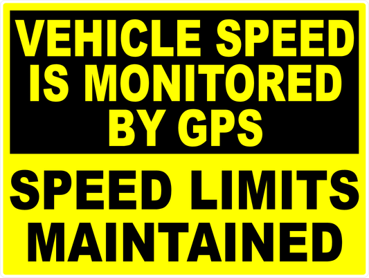 Vehicle Speed Monitored by GPS Decal