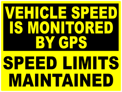 Vehicle Speed Monitored by GPS Decal