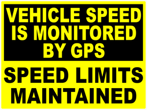 Vehicle Speed Monitored by GPS Decal
