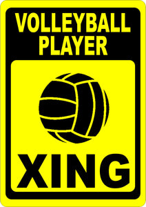 Volleyball Player Crossing Sign