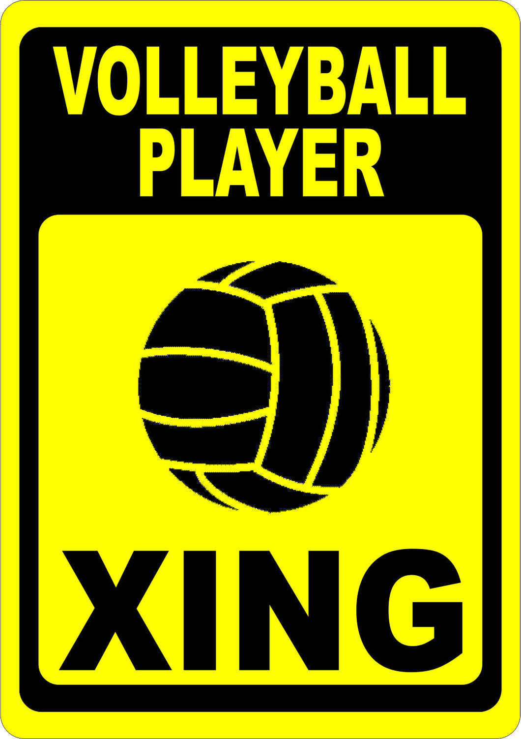 Volleyball Player Crossing Sign