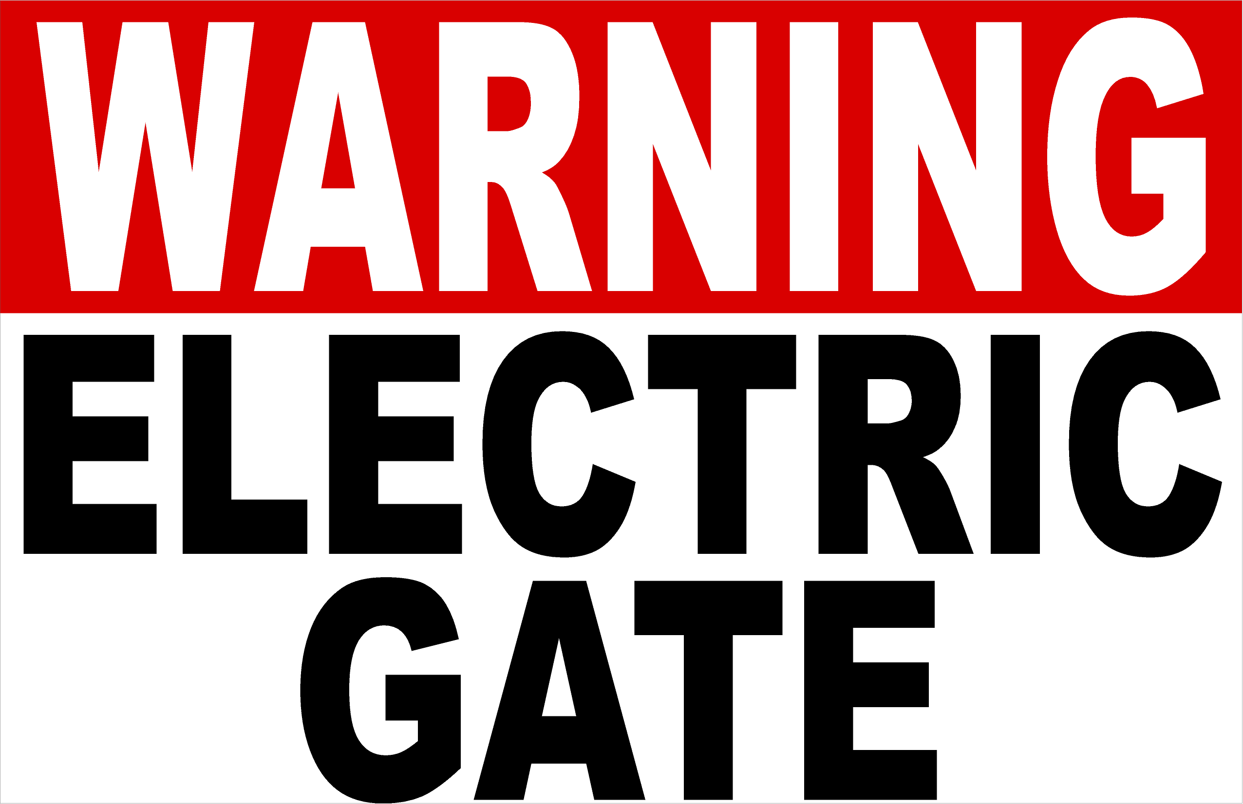 Warning Electric Gate Sign – signs by salagraphics