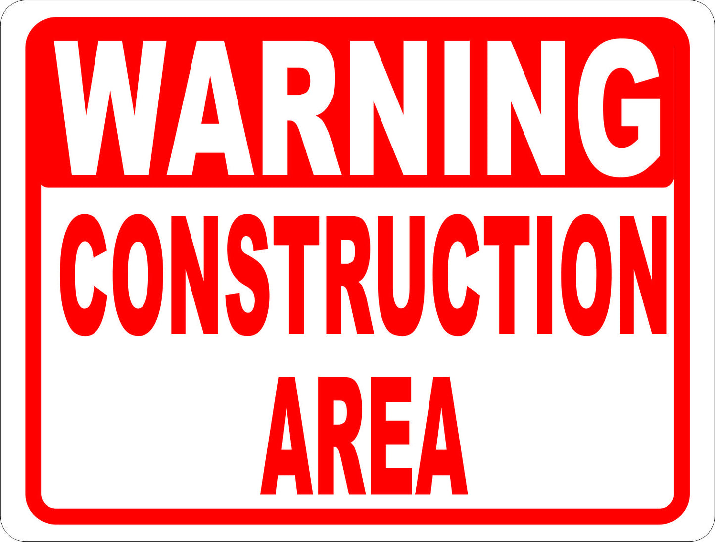 Warning Construction Area Sign