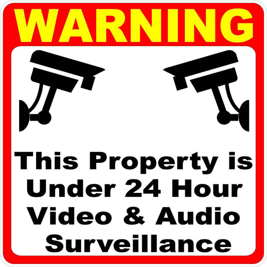 Warning Property Under 24 Hour Video Surveillance Decal Pack
