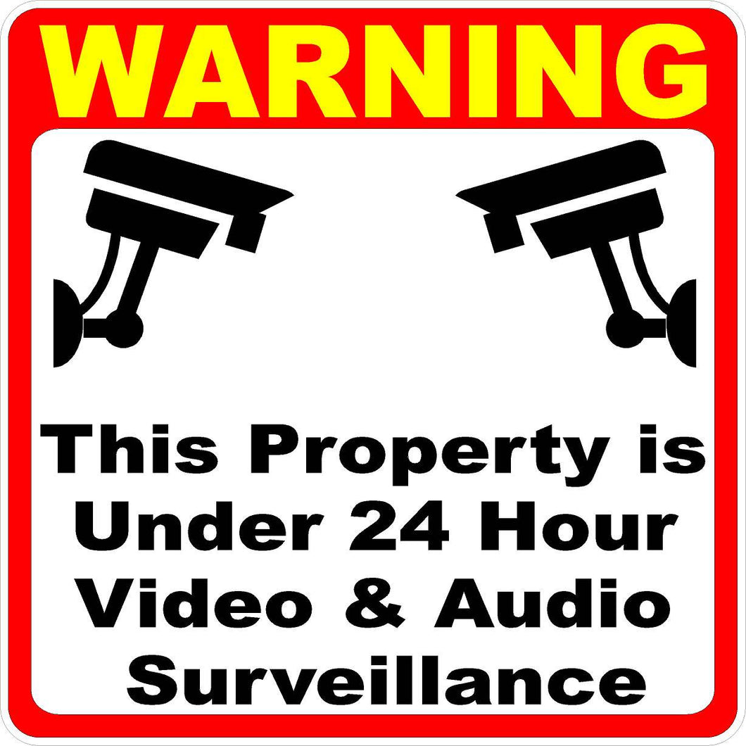 Warning Property Under 24 Hour Video Surveillance Decal Pack