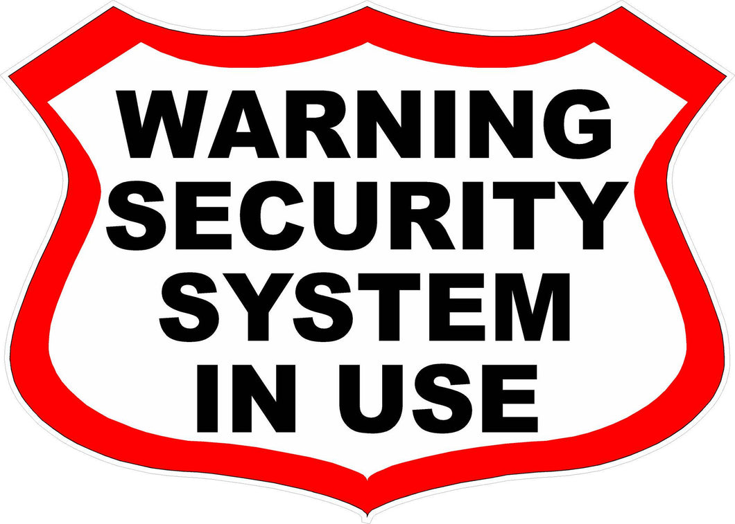Warning Security System in Use Decal - Signs & Decals by SalaGraphics